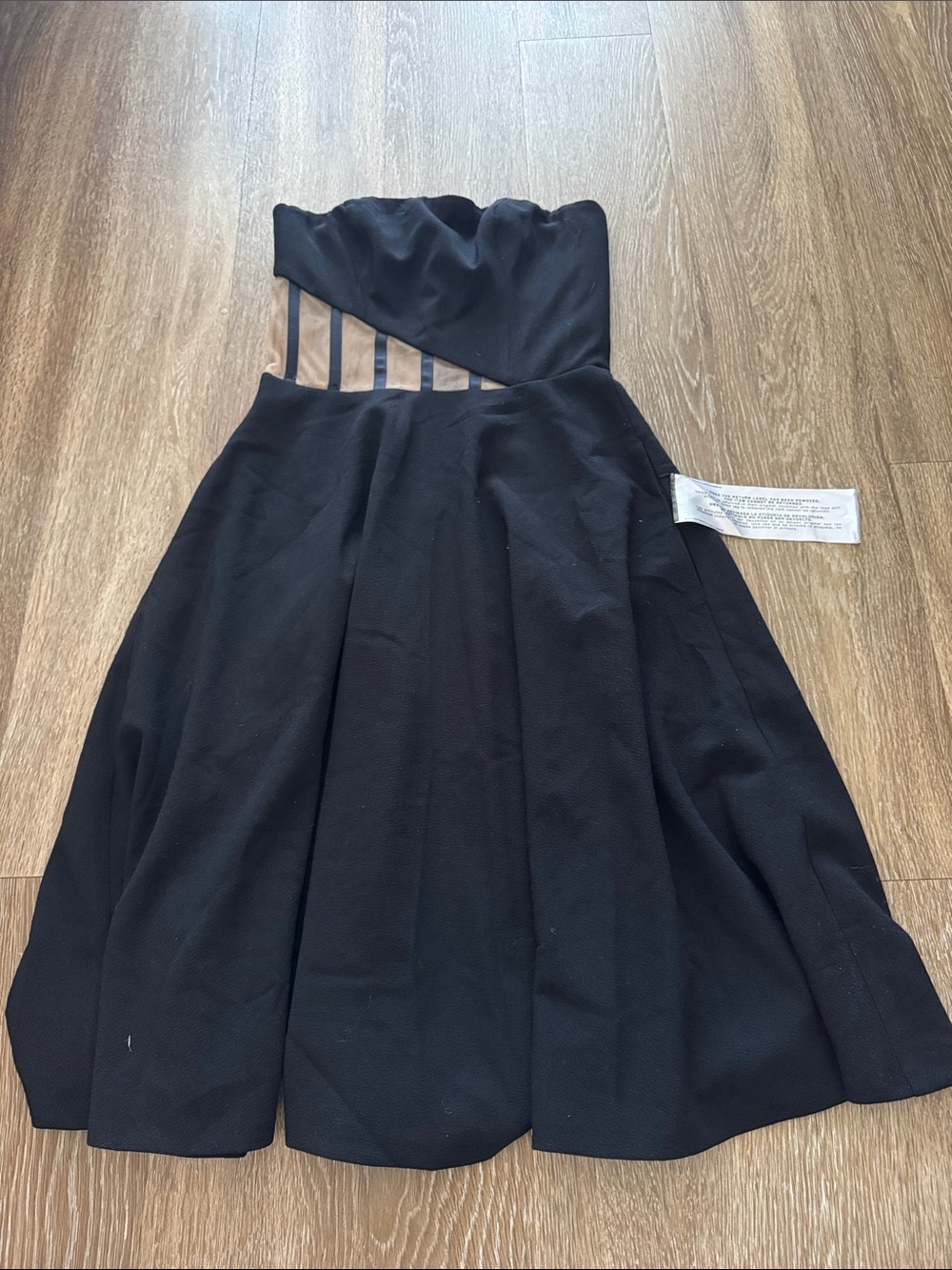 Dress the Population Black Strapless Fit-and-Flare Cocktail Dress